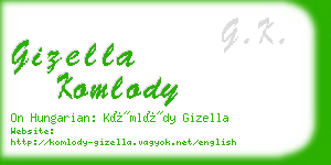 gizella komlody business card